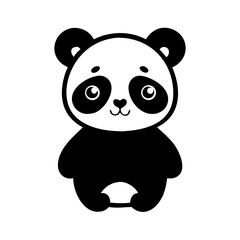 Fototapeta premium Cute cartoon panda bear vector illustration with a happy smile on white background