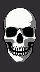 Obraz premium Minimalist Skull Silhouette Vector Illustration for Graphic Design and Creativity