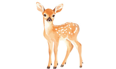 Fototapeta premium Watercolor Baby Deer Minimalist Vector Clipart for Graphic Design Projects