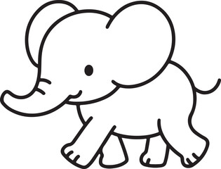 Baby Elephant Coloring Page – Cute Printable Animal for Kids