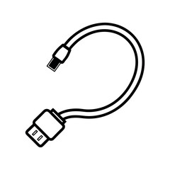 ethernet cable outline vector white background