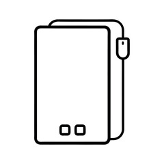 power bank silhouette white tech outline
