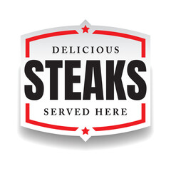 Delicious Steaks sign label retro