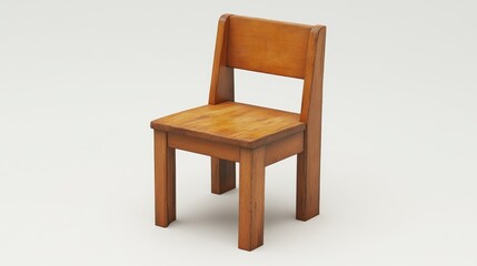 Fototapeta premium Simple Wooden Chair with Sleek Design for Minimalist Interiors and Furniture Displays