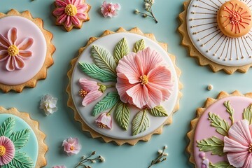 Creative Cookie Sketching Ideas with Pastel Backgrounds for Customized Gift Packaging and Home Decor
