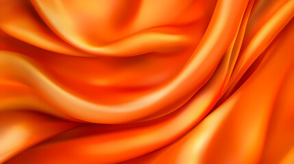 Obraz premium Smooth orange silk fabric background with rich texture and gentle folds, elegant design, copy space. Void-Wrapped Silk. Illustration