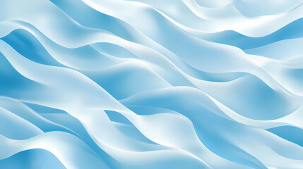 Obraz premium Soft, billowy waves of translucent fabric in light blue and white hues create a serene and calming abstract composition, evoking a sense of tranquility and softness. Nebular Fabric. Illustration