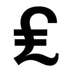 Fototapeta premium Minimalist pound currency symbol icon with stylized design representing finance and UK economy - concept of transactions international trade budgeting