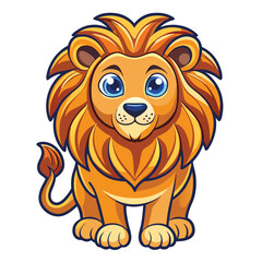Fototapeta premium Cute cartoon lion