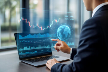 Financial analyst or investment strategist reviewing global stock market trends.