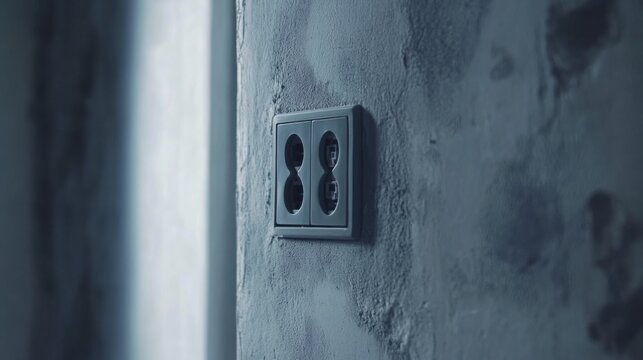 Electrician testing electrical outlets at a construction site. Featuring skill and attention to detail
