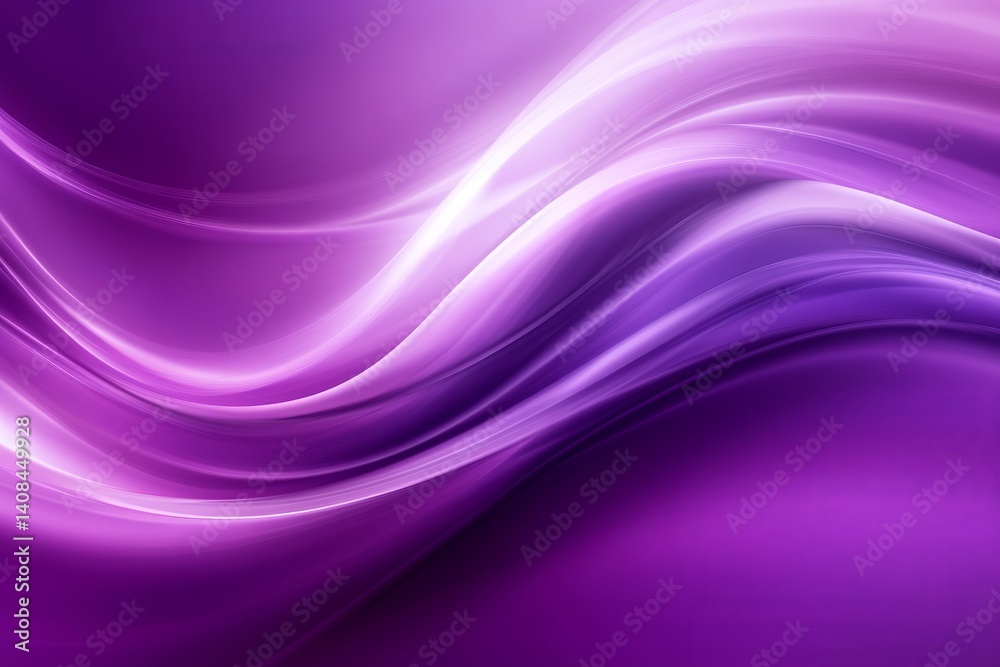 Poster abstract purple background with flowing lines and light creating a smooth and elegant design
