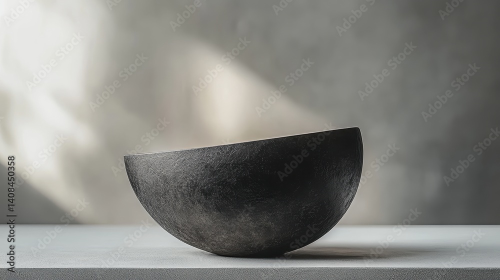 Poster elegant gray stone vase with minimalist design and white flowers on display in a modern interior set