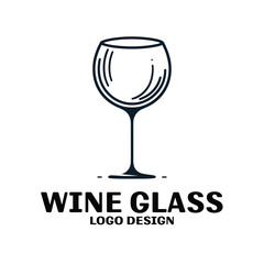 Wine Glass Vector Logo Design