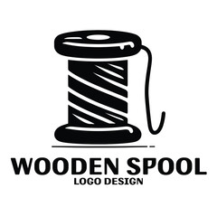 Wooden Spool Vector Logo Design