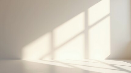 Fototapeta premium Sunlit shadows on pristine white surfaces.