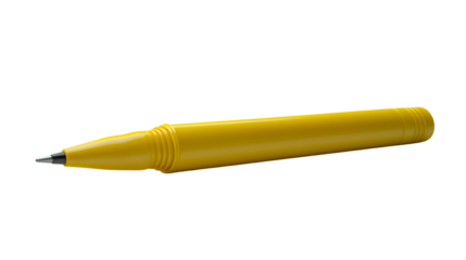 A vibrant yellow pen with a sleek design ideal for writing and drawing tasks