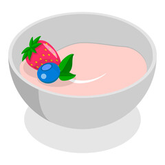 3D Isometric Flat Vector Illustration of Healthy Plate, Balanced Diet. Item 8