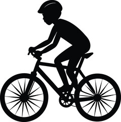 a teenage boy cycling silhouette