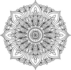 Simple Yet Detailed Mandalas Vector Coloring Sheets for Adults.eps
