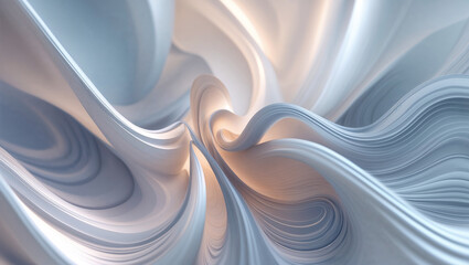 Abstract light blue and beige wavy stripes creating a swirling pattern