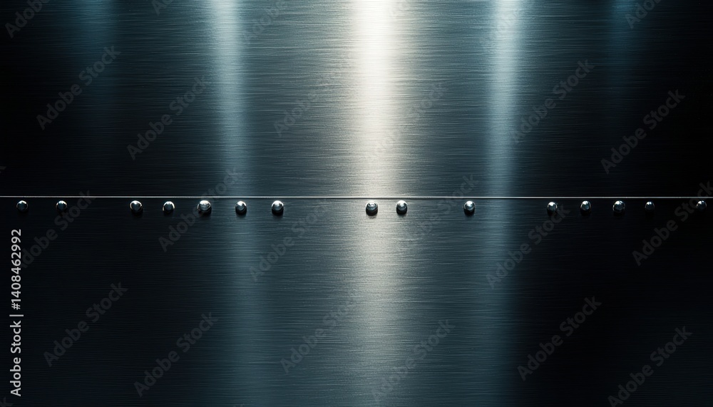 Poster reflective metal surface showcasing intricate texture and light interplay in a well-lit industrial s