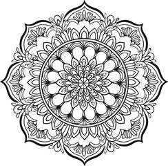 Black & White Mandala Pages Simple Yet Detailed Adult Coloring Book.eps