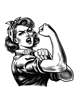 Strong vintage woman, we can do it!