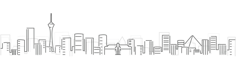 Las Vegas Simple Dark Lines Skyline on White Background © pabloprat