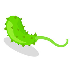 3D Isometric Flat Vector Set of Viruses And Microbes, Bacterial Infection Microorganisms. Item 10