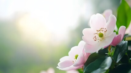 Delicate Pink Blossoms Spring Flowers Nature Background