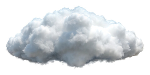 A fluffy white cloud cutout featuring a clean and smooth texture is ideal for various creative projects. This special effect can enhance designs in digital art and presentations