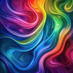 Obraz premium A beautiful and colorful wallpaper, featuring dynamic swirls of rainbow colors