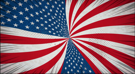 USA Flag Comic Style