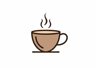 Obraz premium Warm Cup of Coffee: A simple yet captivating illustration depicts a steaming cup of coffee, symbolizing comfort and morning delight. It evokes a sense of warmth.