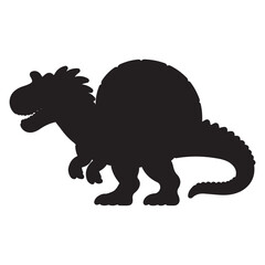 Spinosaurus Silhouette Vector Prehistoric Dinosaur Illustration