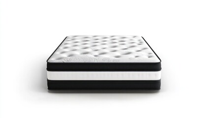 A double-sided queen-sized plush pocketed coil mattress isolated on a white background Featuring a luxurious Pillow Top with washable tufting, responsive springs, and breathable borders for ultimate c
