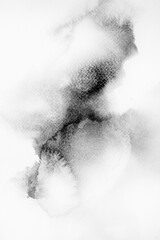 black and white abstract watercolor background, element, transparency PNG