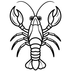 Minimal American Lobster Vector Illustration on White Background