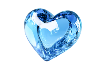 A luminous blue heart pulsates with liquid light a symbol of pure love and serenity