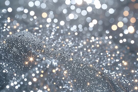 Elegant Metallic Bokeh Lighting Effects on Shimmering Silver Backgrounds for Increased Sophistication
