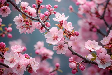 Fototapeta premium Soft Pink Floral Pattern Design for Spring and Summer Backgrounds