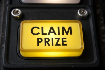 Claim prize button - gaming and lottery concept