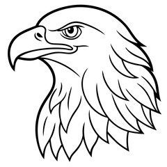 Obraz premium Striking Black and White Line Art of an Eagle.Generative ai.