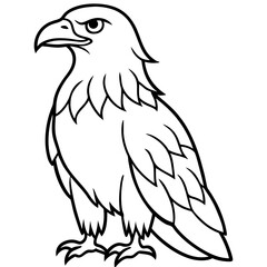 Obraz premium Striking Black and White Line Art of an Eagle.Generative ai.