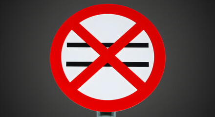 Fototapeta premium Prohibition Sign With Lines Symbolizing Restriction on Parallel Interactions
