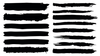 set of grunge brush strokes