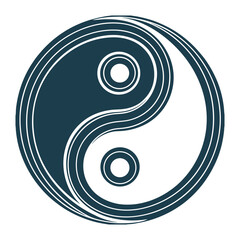 Yin-Yang (Taijitu) Perfectly balanced swirl with a single flowing line, no fill—only contours - Minimalist Yin Yang Symbol Vector Outline