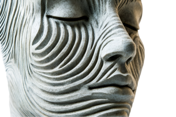 Serene Stone Face Abstract Art Peaceful Sculpted Expression