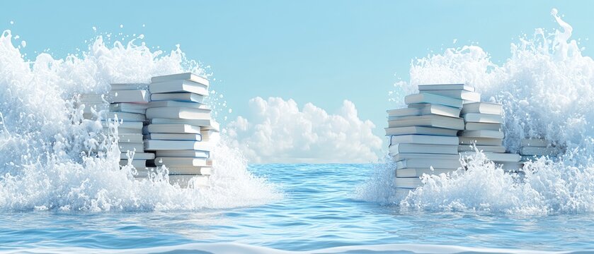 Knowledge amidst a sea of change,  a visual representation of intellectual pursuits.